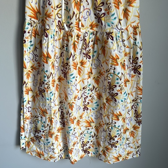 A.L.C. Clark Vibrant Multicolor Floral Strapless Cotton Midi Dress 4 - Picture 4 of 12